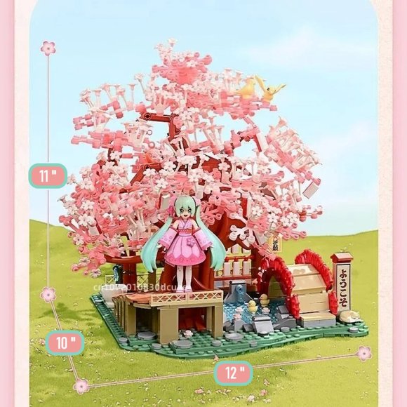 Crypton Hatsune Miku Cherry Blossom Building Blocks Set -NEW Officially Licensed - Picture 8 of 12